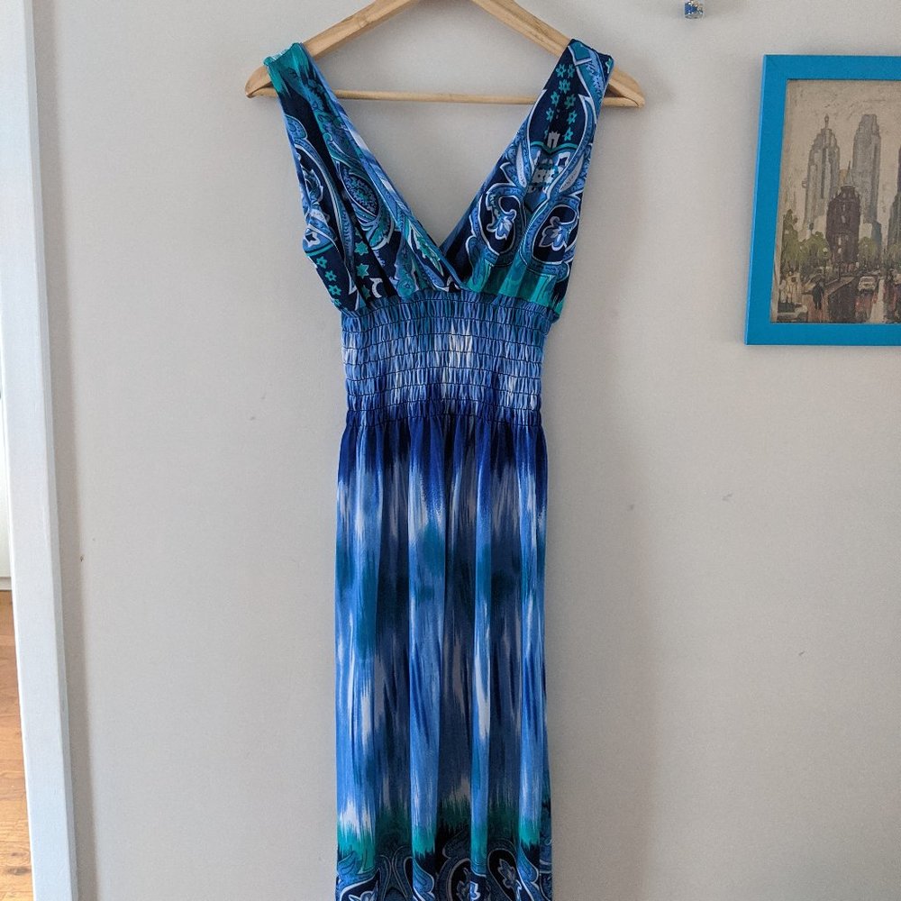 One size V neck maxi dress